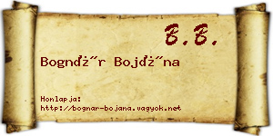 Bognár Bojána névjegykártya